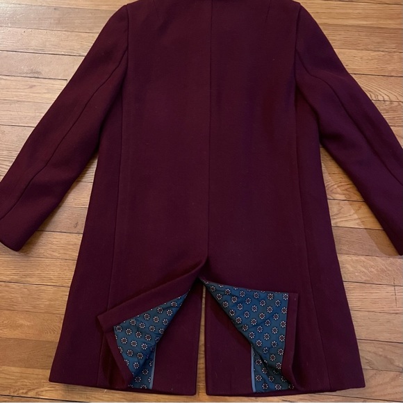 Ann Taylor LOFT Maroon/Burgundy Wool Coat Petite Small - Picture 6 of 8